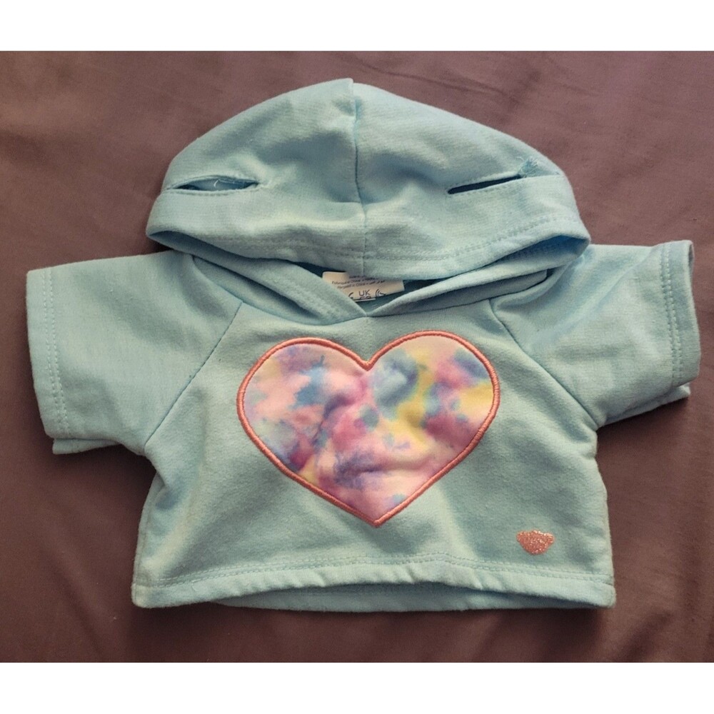 Build-A-Bear Tie-Dye Heart Hoodie Authentic BAB Clothing